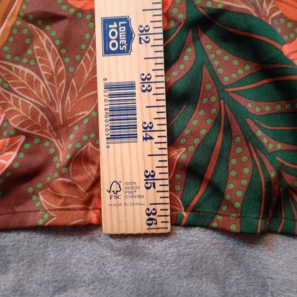 Oddy Curvy Floral HIgh Neck Knotted Collar Mini Dress Plus Size 1X Long Sleeves - Picture 13 of 16